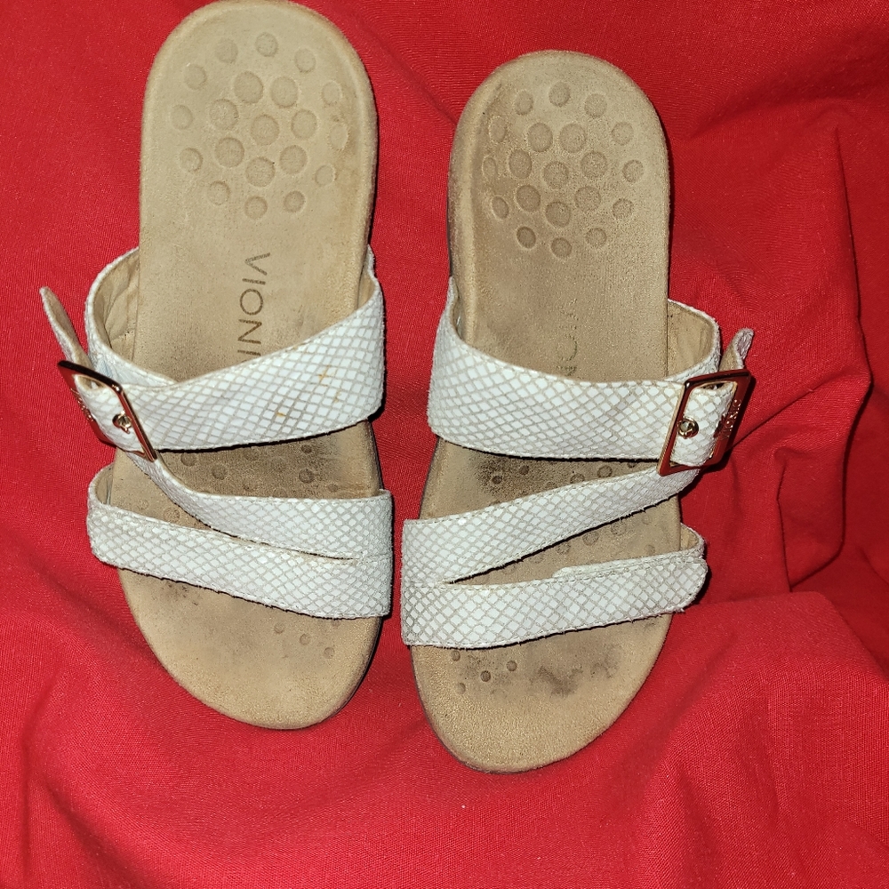 Vionic Skylar Snakeskin Print Adjustable Slide Sa… - image 3